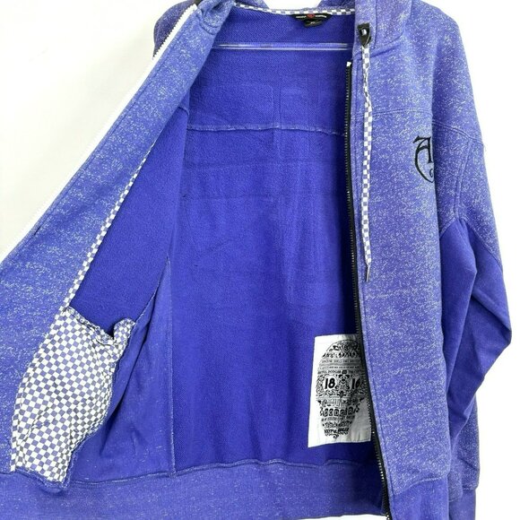 Artful Dodger Hoodie Mens Size XL Purple Fleece Full Zip The Cutter Lads Knives - Picture 6 of 7
